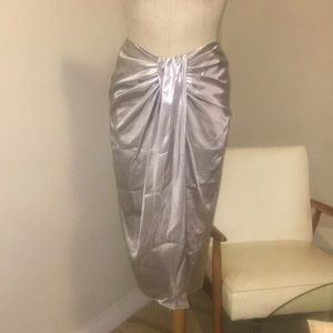 Silver metallic skirt